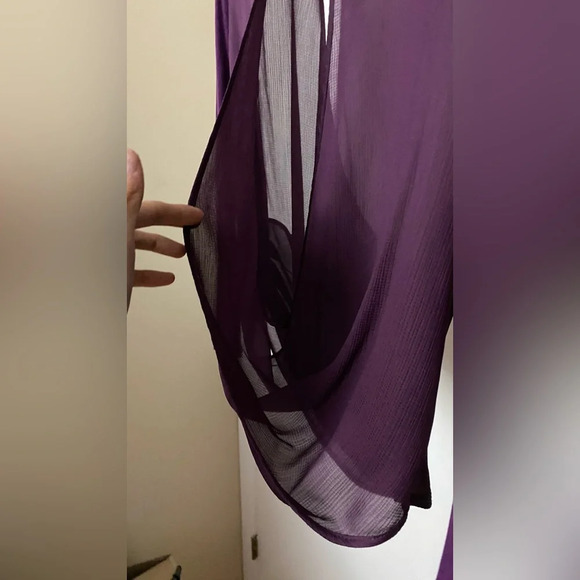 Armani Exchange Purple Crossover Blouse Long Sleeve Top Size SP - Picture 11 of 12